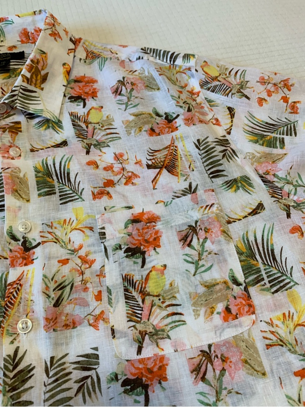 Club Room tropical print linen shirt